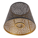Metal Lamp Shade E26 E27 Forest Tree Style Hollow Out Iron Decorative Lampshade Cover with Inner Gold Pattern for Table Wall Ceiling Lamp Black