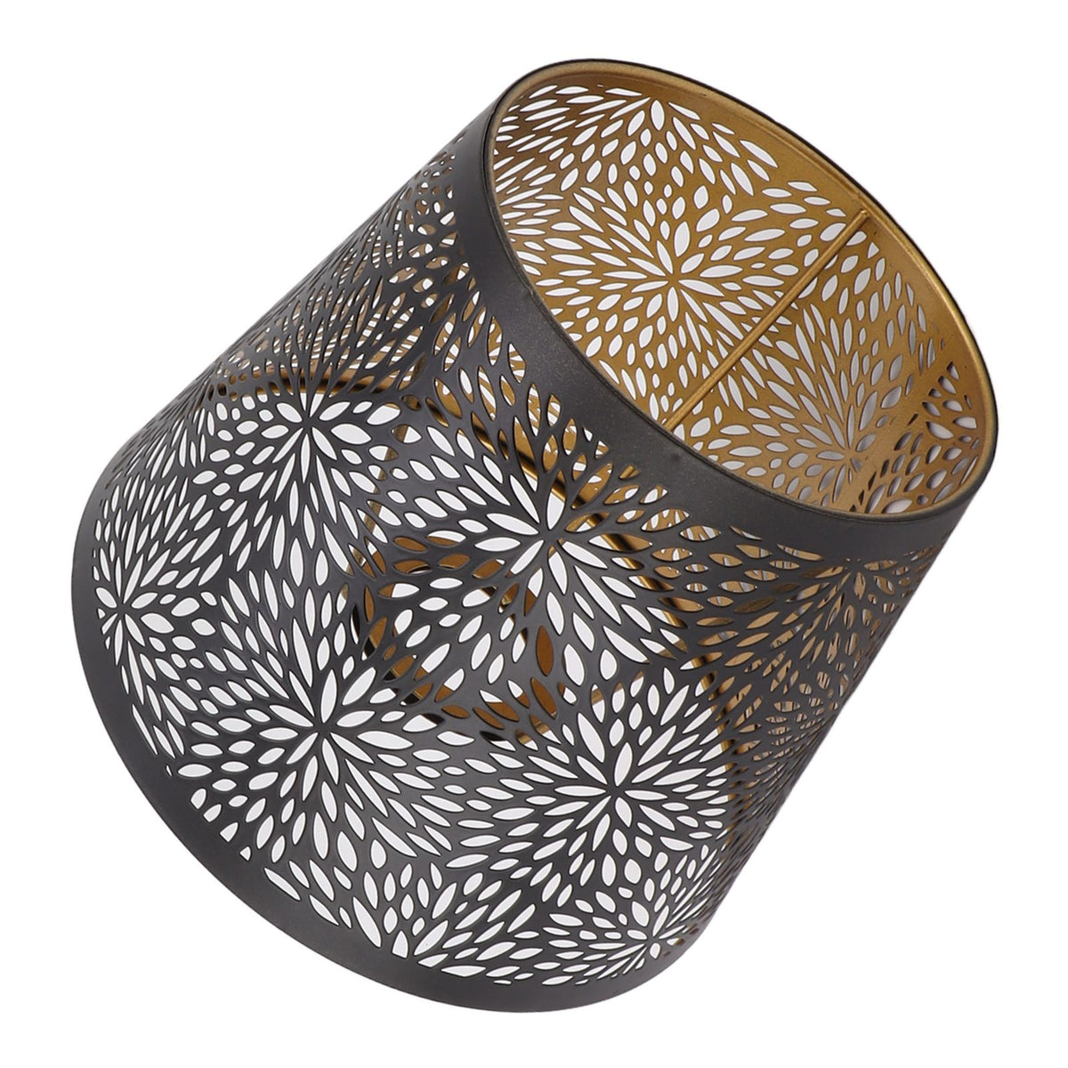 Metal Lamp Shade E26 E27 Forest Tree Style Hollow Out Iron Decorative Lampshade Cover with Inner Gold Pattern for Table Wall Ceiling Lamp Black