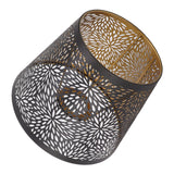 Metal Lamp Shade E26 E27 Forest Tree Style Hollow Out Iron Decorative Lampshade Cover with Inner Gold Pattern for Table Wall Ceiling Lamp Black - Close-Up Angle