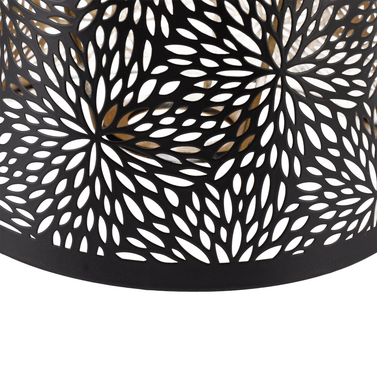 Metal Lamp Shade E26 E27 Forest Tree Style Hollow Out Iron Decorative Lampshade Cover with Inner Gold Pattern for Table Wall Ceiling Lamp Black