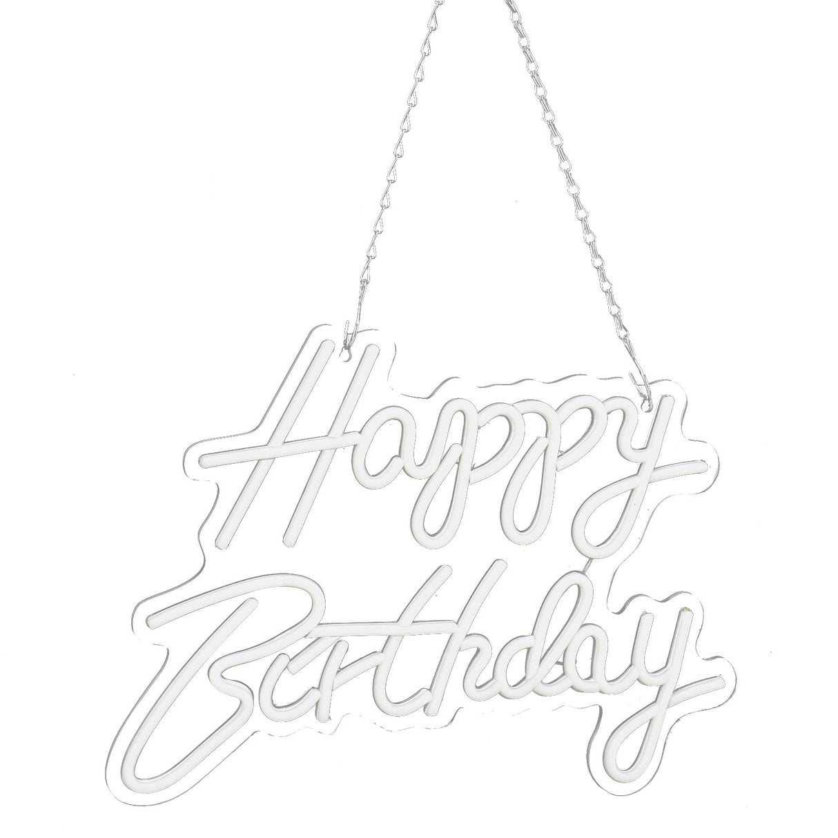 Happy Birthday Letter LED Lights Romantic Neon Light Sign Acrylic Happy Birthday Decoration for Party Bar Cold White