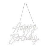 Happy Birthday Letter LED Lights Romantic Neon Light Sign Acrylic Happy Birthday Decoration for Party Bar Cold White - Top-Down View