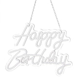Happy Birthday Letter LED Lights Romantic Neon Light Sign Acrylic Happy Birthday Decoration for Party Bar Cold White - 45-Degree Angle