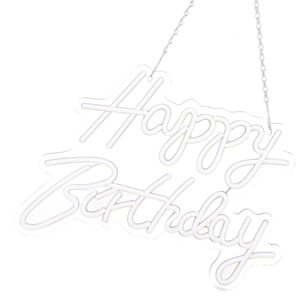 Happy Birthday Letter LED Lights Romantic Neon Light Sign Acrylic Happy Birthday Decoration for Party Bar Cold White