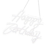 Happy Birthday Letter LED Lights Romantic Neon Light Sign Acrylic Happy Birthday Decoration for Party Bar Cold White - Rear View