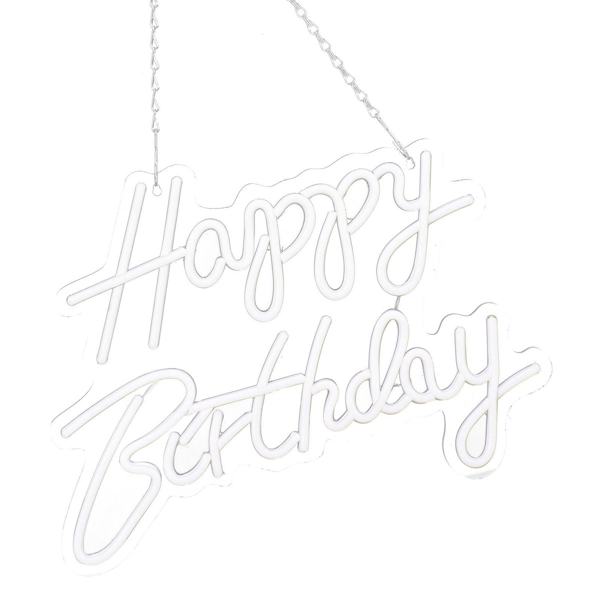 Happy Birthday Letter LED Lights Romantic Neon Light Sign Acrylic Happy Birthday Decoration for Party Bar Cold White