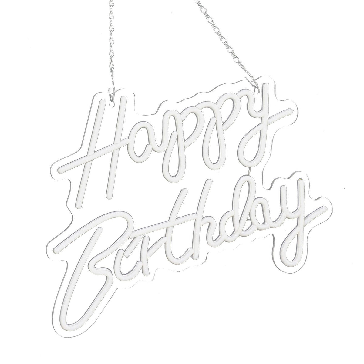 Happy Birthday Letter LED Lights Romantic Neon Light Sign Acrylic Happy Birthday Decoration for Party Bar Cold White