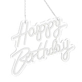 Happy Birthday Letter LED Lights Romantic Neon Light Sign Acrylic Happy Birthday Decoration for Party Bar Cold White
