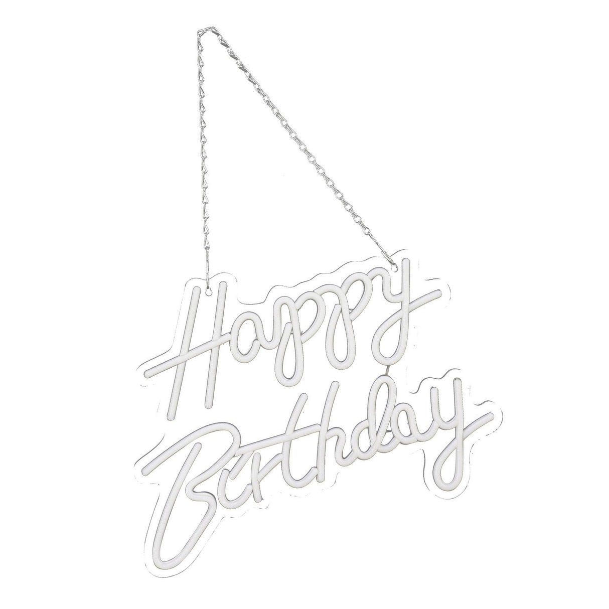 Happy Birthday Letter LED Lights Romantic Neon Light Sign Acrylic Happy Birthday Decoration for Party Bar Cold White