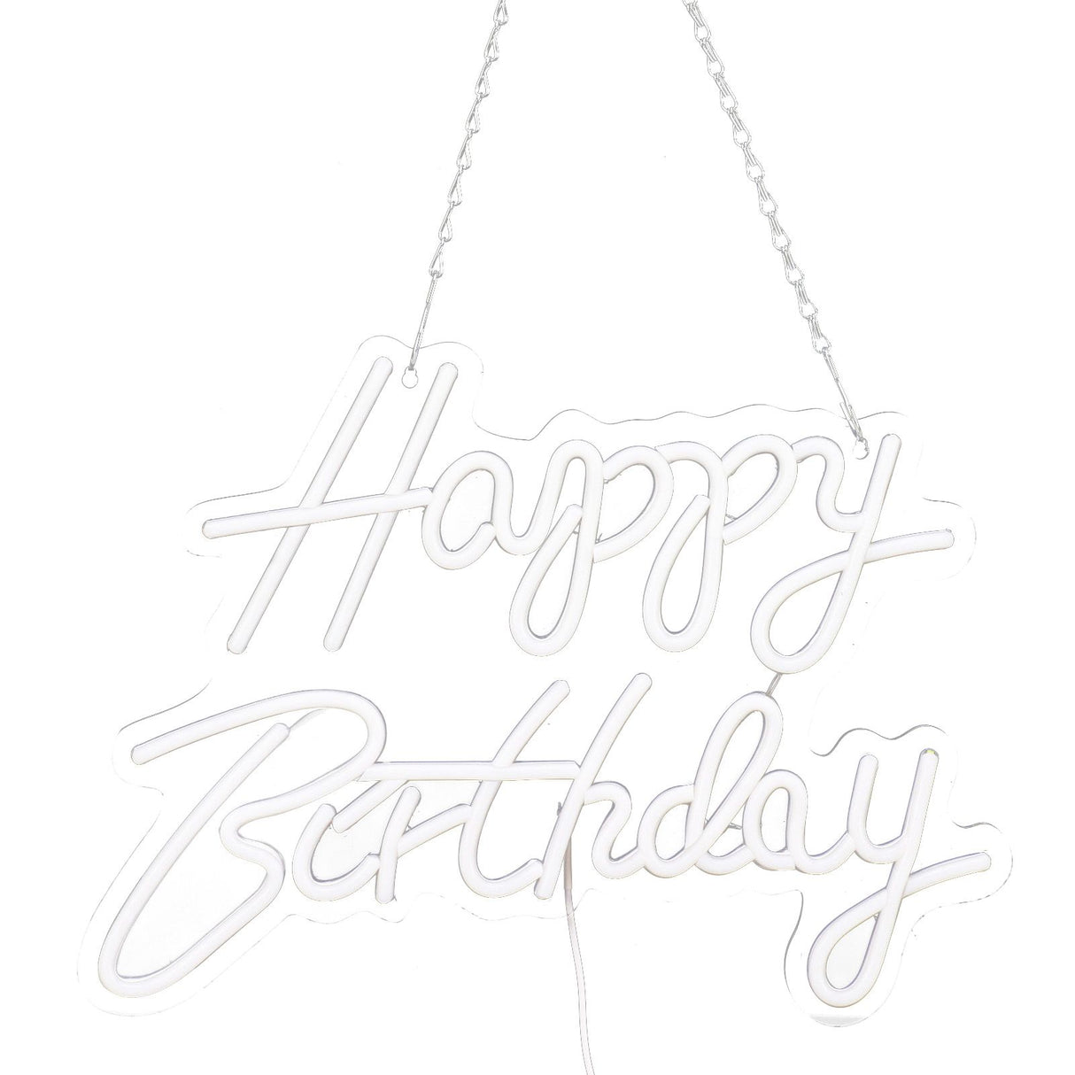 Happy Birthday Letter LED Lights Romantic Neon Light Sign Acrylic Happy Birthday Decoration for Party Bar Warm White