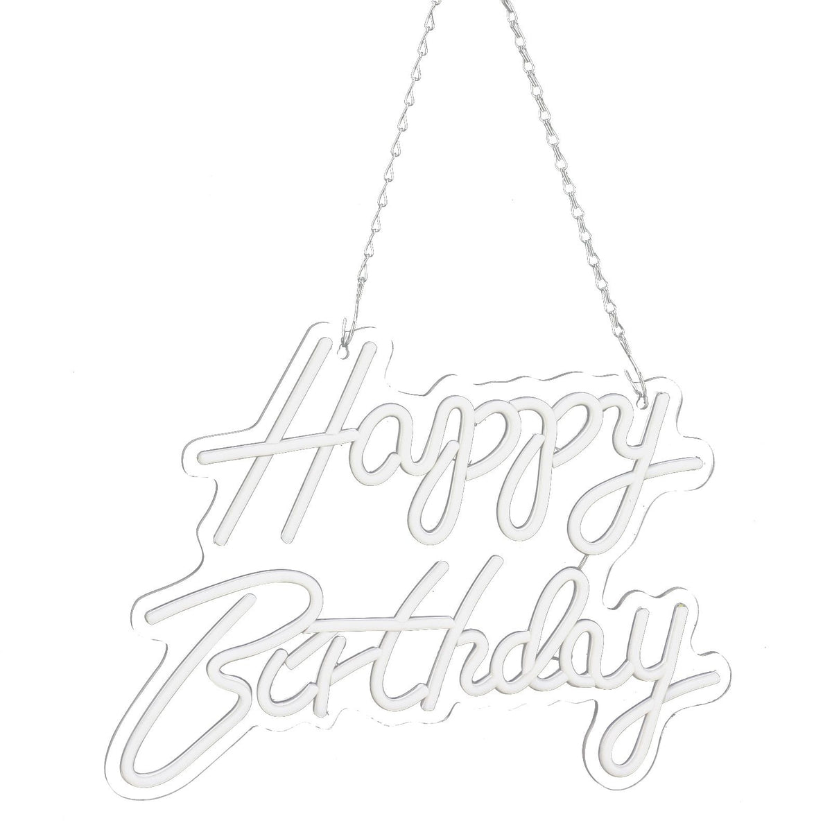 Happy Birthday Letter LED Lights Romantic Neon Light Sign Acrylic Happy Birthday Decoration for Party Bar Warm White