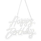 Happy Birthday Letter LED Lights Romantic Neon Light Sign Acrylic Happy Birthday Decoration for Party Bar Warm White - Side View