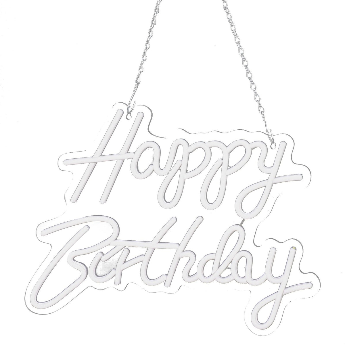 Happy Birthday Letter LED Lights Romantic Neon Light Sign Acrylic Happy Birthday Decoration for Party Bar Warm White