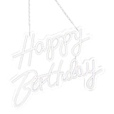 Happy Birthday Letter LED Lights Romantic Neon Light Sign Acrylic Happy Birthday Decoration for Party Bar Warm White - Close-Up Angle
