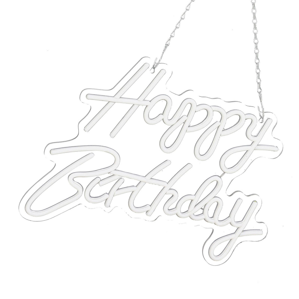 Happy Birthday Letter LED Lights Romantic Neon Light Sign Acrylic Happy Birthday Decoration for Party Bar Warm White