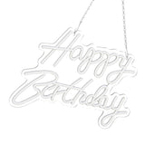 Happy Birthday Letter LED Lights Romantic Neon Light Sign Acrylic Happy Birthday Decoration for Party Bar Warm White - Low Angle