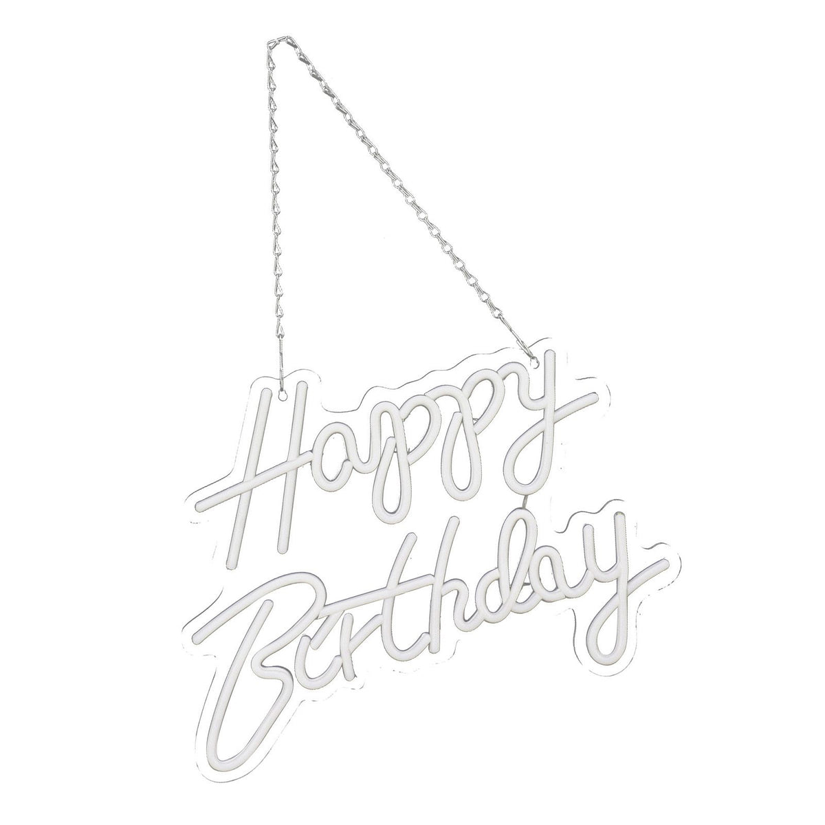 Happy Birthday Letter LED Lights Romantic Neon Light Sign Acrylic Happy Birthday Decoration for Party Bar Warm White
