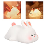 Kawaii Bunny Night Light Soft Silicone Night Light Portable USB Rechargeable Bedside Lamp for Baby Toddler Kids
