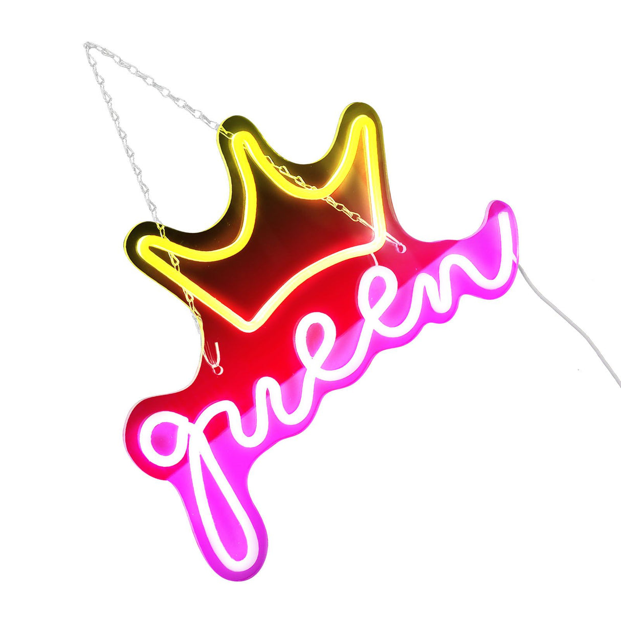 LED Neon Sign Bright USB Powered Decorative Crown Queen Wall Neon Light for Kids Room Bedroom Party