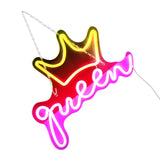LED Neon Sign Bright USB Powered Decorative Crown Queen Wall Neon Light for Kids Room Bedroom Party