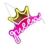 LED Neon Sign Bright USB Powered Decorative Crown Queen Wall Neon Light for Kids Room Bedroom Party - Extra Image