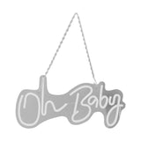 Oh Baby Neon Sign Acrylic USB Powered Wall Decor Neon Light for Bar Wedding Holiday Party Birthday Baby Shower White Light - Front View