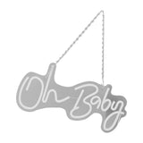Oh Baby Neon Sign Acrylic USB Powered Wall Decor Neon Light for Bar Wedding Holiday Party Birthday Baby Shower White Light - Top-Down View