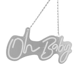 Oh Baby Neon Sign Acrylic USB Powered Wall Decor Neon Light for Bar Wedding Holiday Party Birthday Baby Shower White Light - Close-Up Angle