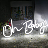 Oh Baby Neon Sign Acrylic USB Powered Wall Decor Neon Light for Bar Wedding Holiday Party Birthday Baby Shower White Light - Extra Image
