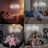 Oh Baby Neon Sign Acrylic USB Powered Wall Decor Neon Light for Bar Wedding Holiday Party Birthday Baby Shower White Light - Extra Image