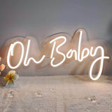 Oh Baby Neon Sign Acrylic USB Powered Wall Decor Neon Light for Bar Wedding Holiday Party Birthday Baby Shower Warm Light