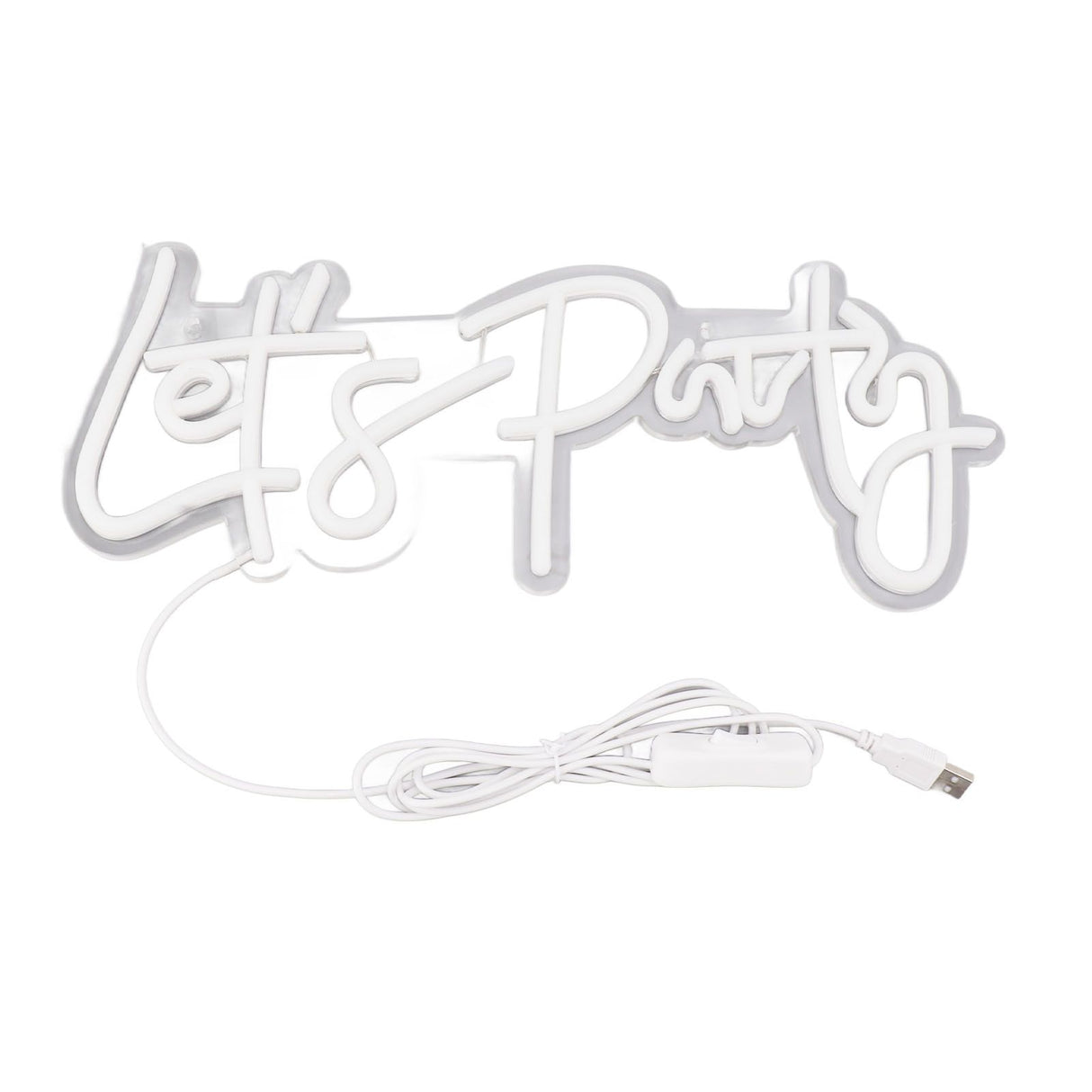Party Neon Sign USB Powered Highly Transparent Acrylic Backsheet LED Neon Light Wall Sign for Bedroom Decoration Warm White
