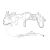 Party Neon Sign USB Powered Highly Transparent Acrylic Backsheet LED Neon Light Wall Sign for Bedroom Decoration Warm White - Top-Down View