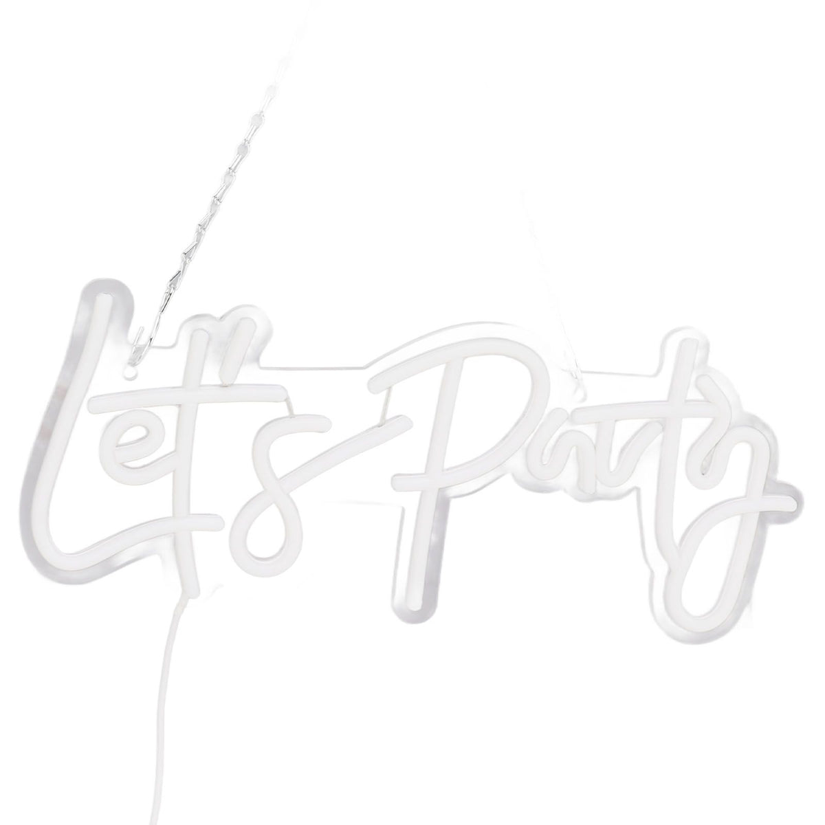 Party Neon Sign USB Powered Highly Transparent Acrylic Backsheet LED Neon Light Wall Sign for Bedroom Decoration Warm White