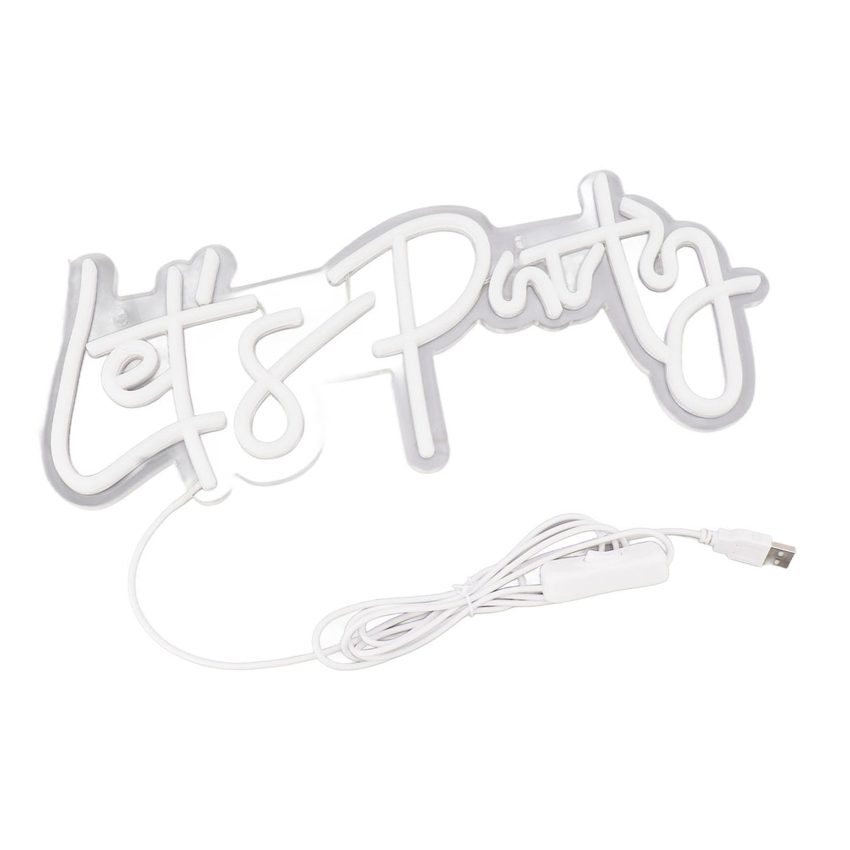 Party Neon Sign USB Powered Highly Transparent Acrylic Backsheet LED Neon Light Wall Sign for Bedroom Decoration Warm White