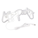 Party Neon Sign USB Powered Highly Transparent Acrylic Backsheet LED Neon Light Wall Sign for Bedroom Decoration Warm White