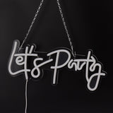 Party Neon Sign USB Powered Highly Transparent Acrylic Backsheet LED Neon Light Wall Sign for Bedroom Decoration Warm White - Close-Up Angle