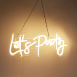 Party Neon Sign USB Powered Highly Transparent Acrylic Backsheet LED Neon Light Wall Sign for Bedroom Decoration Warm White