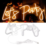 Party Neon Sign USB Powered Highly Transparent Acrylic Backsheet LED Neon Light Wall Sign for Bedroom Decoration Warm White
