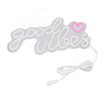 Neon Sign Good Vibes LED Light Acrylic USB Powered Wall Hang Neon Wall Decor for Bar Party Wedding Bedroom