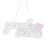 Neon Sign Good Vibes LED Light Acrylic USB Powered Wall Hang Neon Wall Decor for Bar Party Wedding Bedroom - Side View