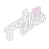 Neon Sign Good Vibes LED Light Acrylic USB Powered Wall Hang Neon Wall Decor for Bar Party Wedding Bedroom - Low Angle