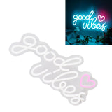 Neon Sign Good Vibes LED Light Acrylic USB Powered Wall Hang Neon Wall Decor for Bar Party Wedding Bedroom