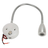 LED Wall Mounted Reading Light Touch Control 3 Color Temperature Dimmable Bedside Reading Lamp with Gooseneck Hose for RV Boat Motorhome DC 12 to 24V Silver - Side View