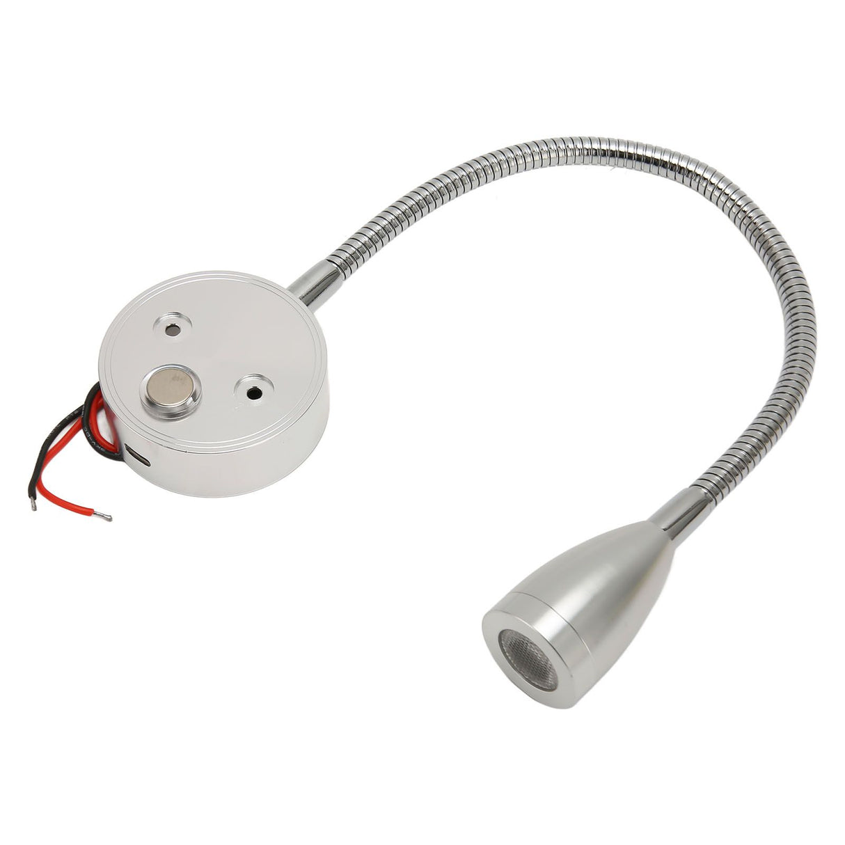 LED Wall Mounted Reading Light Touch Control 3 Color Temperature Dimmable Bedside Reading Lamp with Gooseneck Hose for RV Boat Motorhome DC 12 to 24V Silver