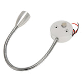 LED Wall Mounted Reading Light Touch Control 3 Color Temperature Dimmable Bedside Reading Lamp with Gooseneck Hose for RV Boat Motorhome DC 12 to 24V Silver