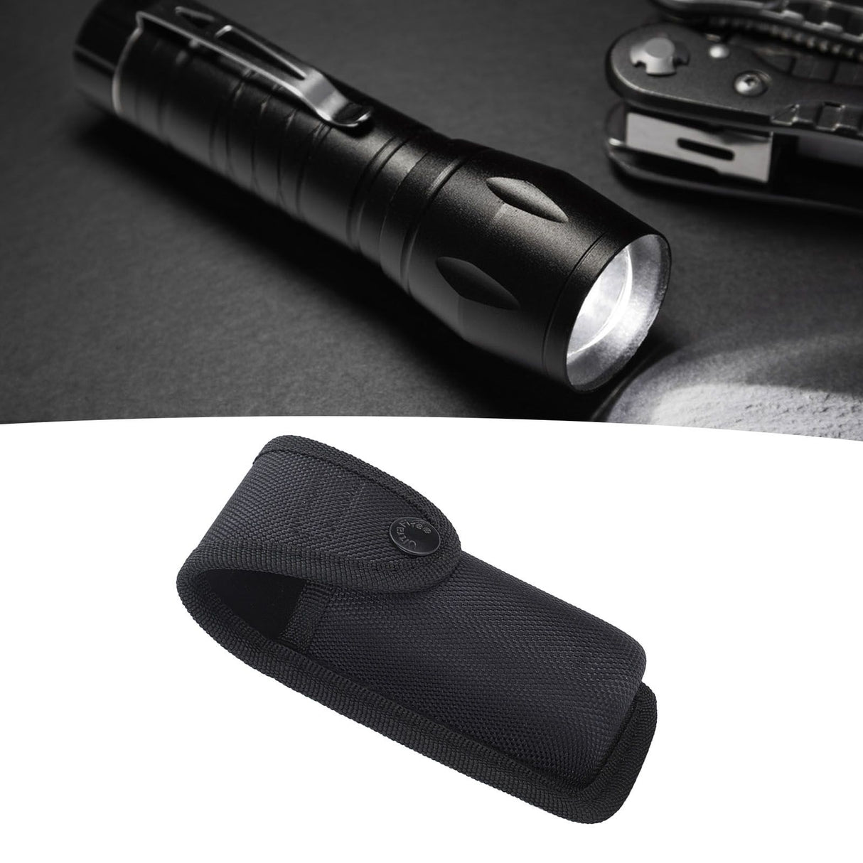 Flashlight Pouch Holder Nylon Portable Torch Flashlight Carry Case for Outdoor Camping Hunting Lighting
