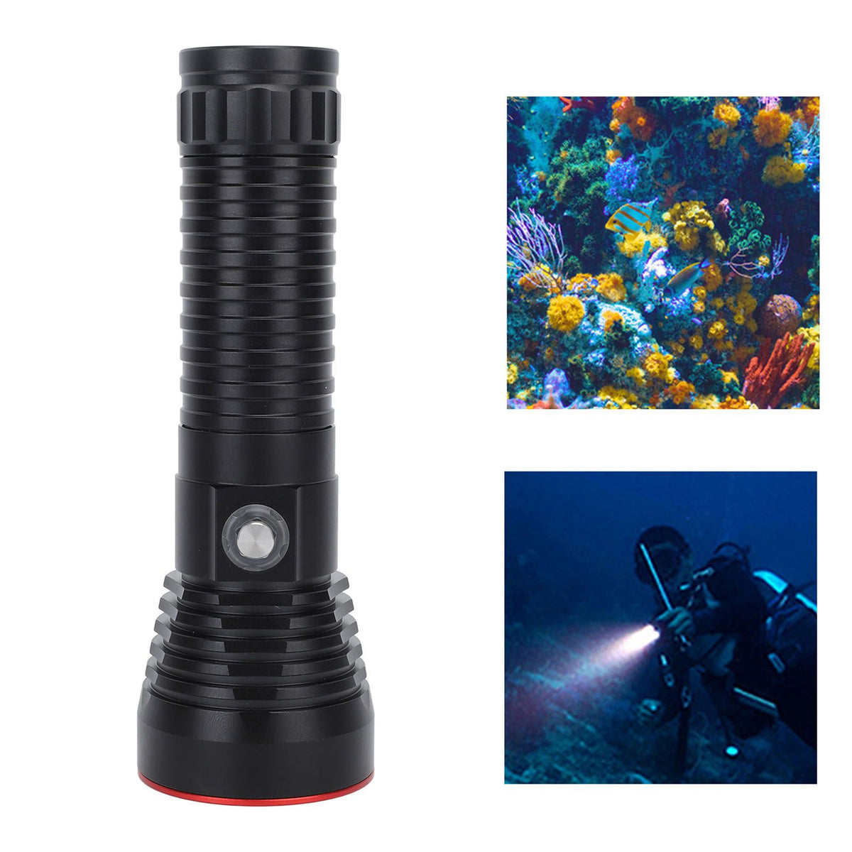 LED Dive Torch 5000k 2000LM IPX8 Waterproof Professional Underwater 100m Diving Flashlight
