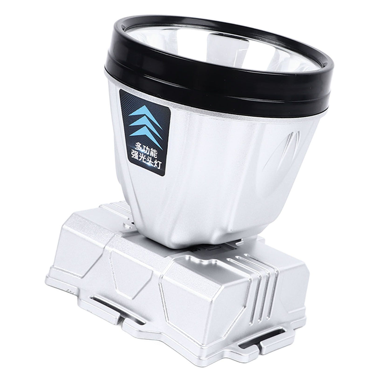 Super Bright Headlamp Rechargeable 800mAh Lithium Ion Battery Waterproof High Power Headlamp with Power Display for Outdoor Activity Silver