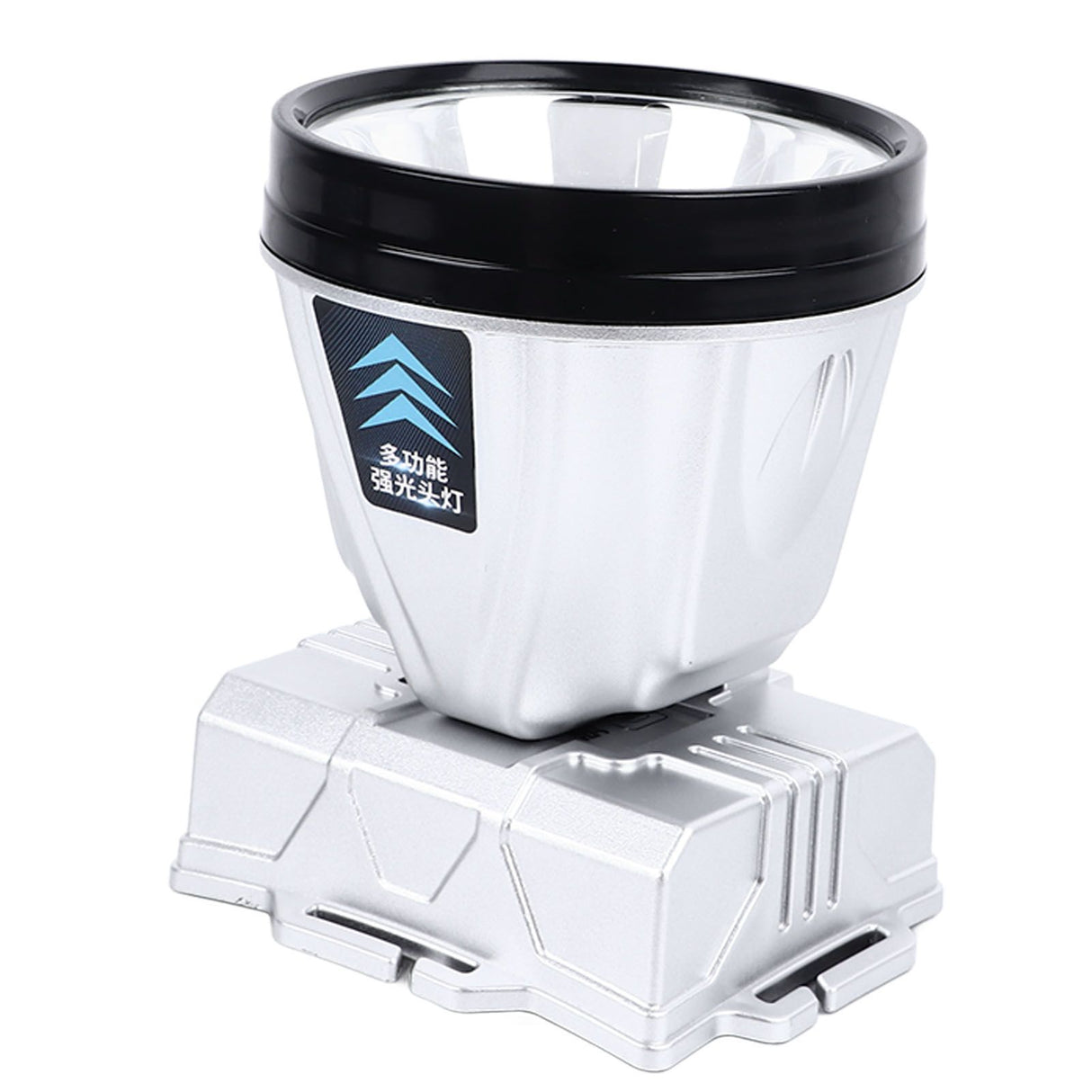 Super Bright Headlamp Rechargeable 800mAh Lithium Ion Battery Waterproof High Power Headlamp with Power Display for Outdoor Activity Silver